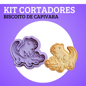 KIT CORTADORES DE BISCOITO - TEMA CAPIVARA (5 MODELOS)