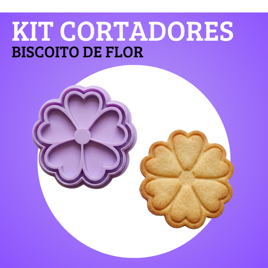 KIT CORTADORES DE BISCOITO - JARDIM ENCANTADO (3 MODELOS DE FLORES)