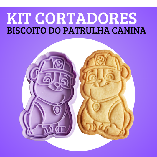 KIT CORTADORES DE BISCOITO - PATRULHA CANINA (EQUIPE COMPLETA)